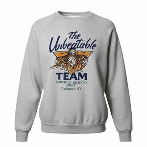 Vintage 80s/90s Tiger Crewneck Sweatshirt Michigan New York Gray USA XL